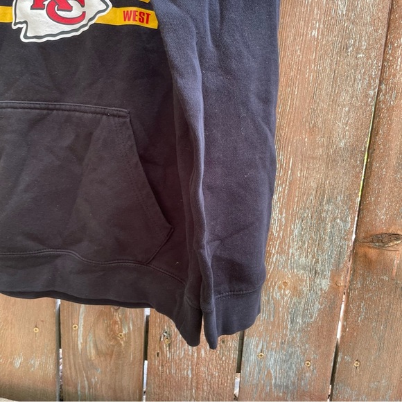 KANSAS CITY CHIEFS Boys Black Yellow Logo Hoodie Size Large - Picture 6 of 8